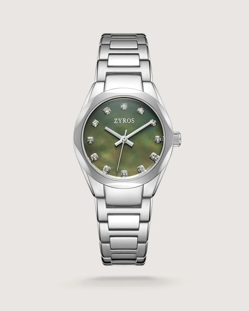 Al-Taj women’s stainless steel watch in silver