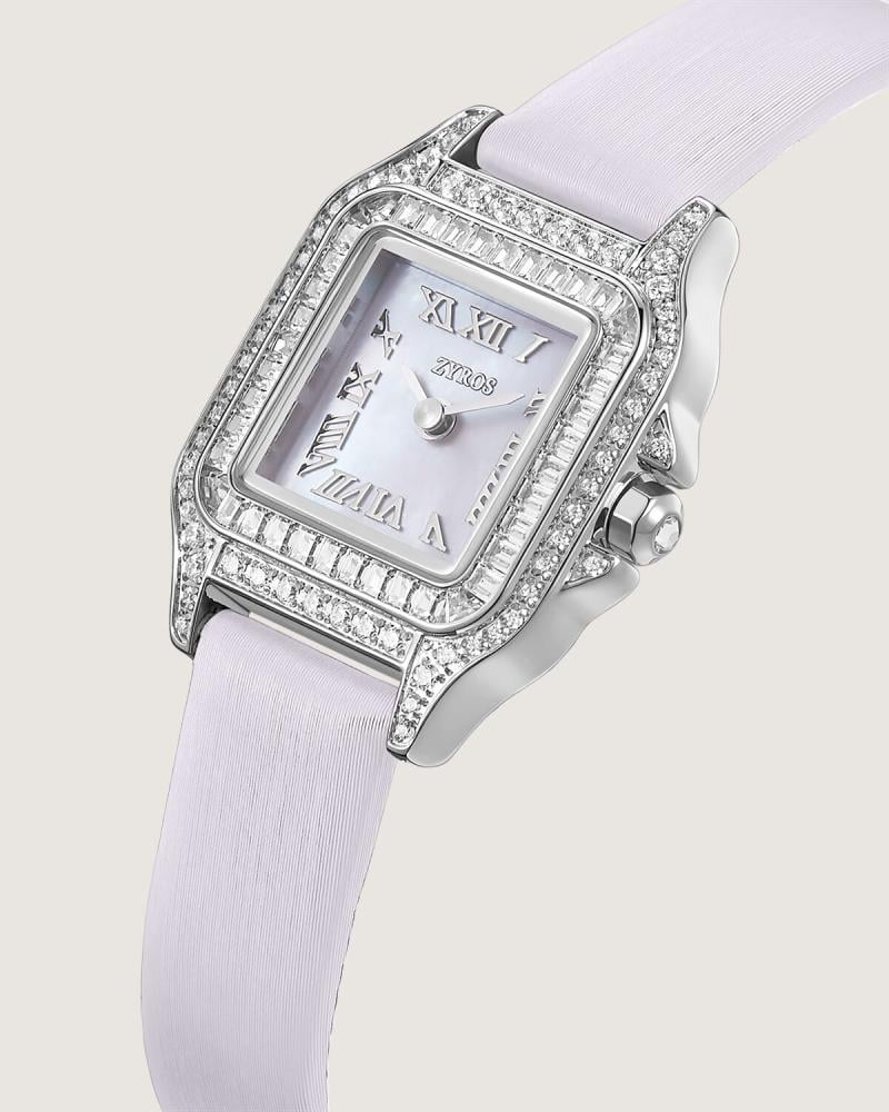 Al-Asayel women’s leather watch in purple