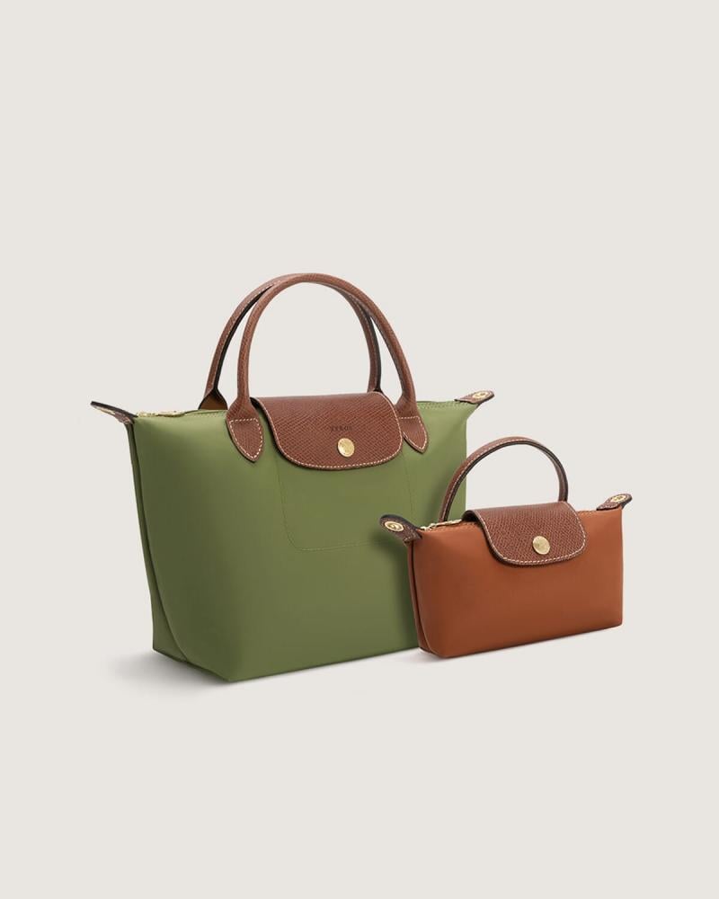 Two small-sized bags set in green and brown
