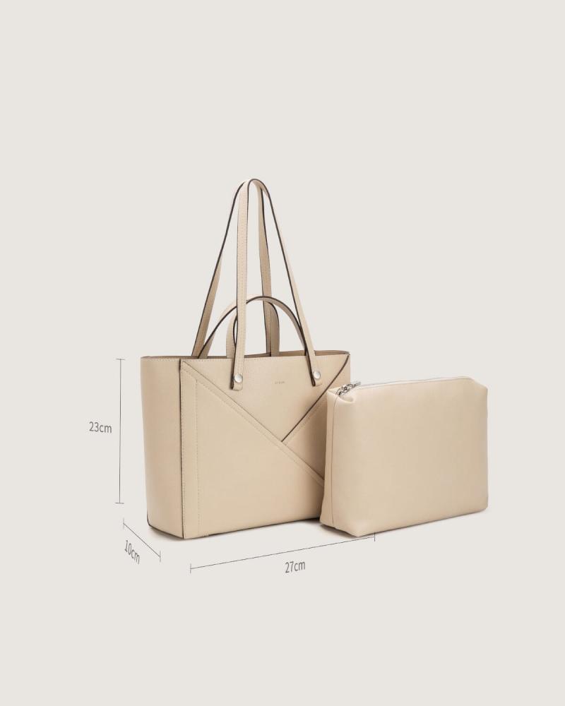Large women's bag in beige