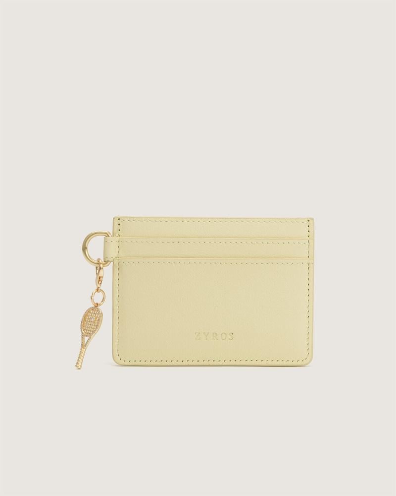 Leather wallet in yellow with a practical design
