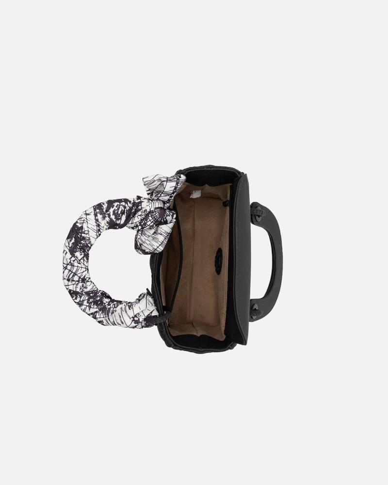 Women's small geometric design handbag in black