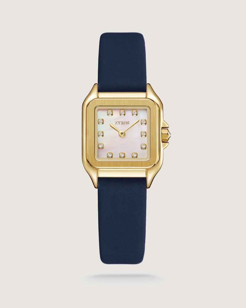 Women's leather watch in blue