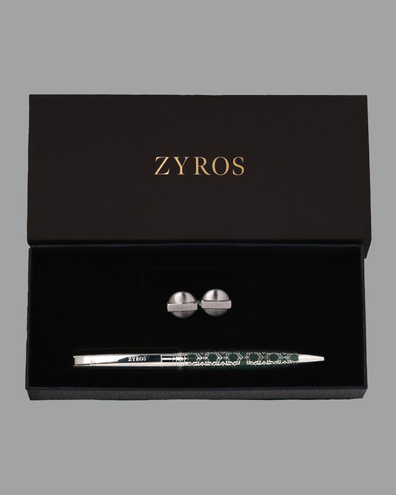 Men's gift box: pen and cufflinks in a classic design