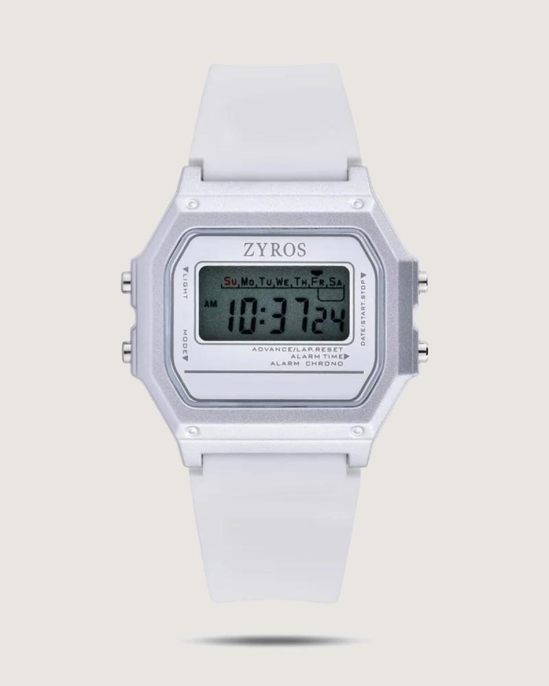 Women's watch with a modern design in white