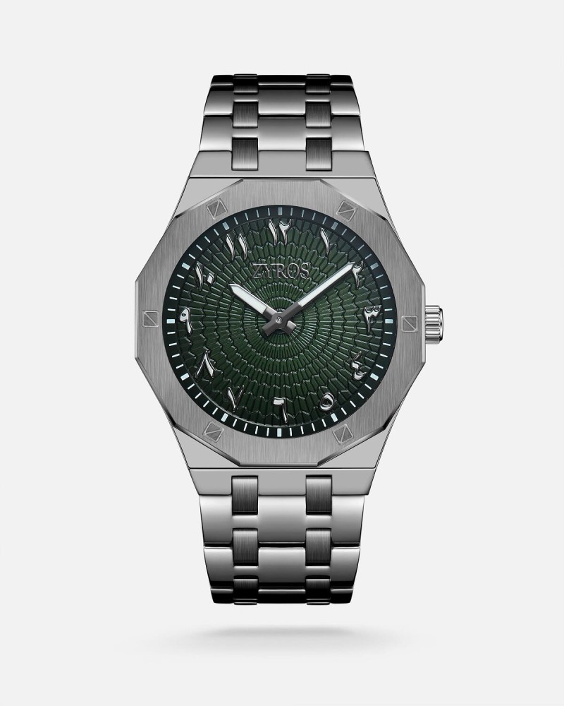 Gray steel men's watch