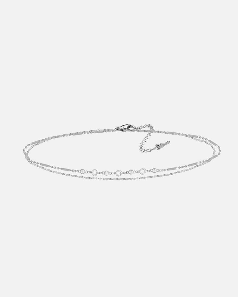 Women's anklet in silver color with an modern style