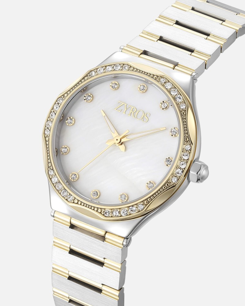 Women's steel watch in silver and gold color