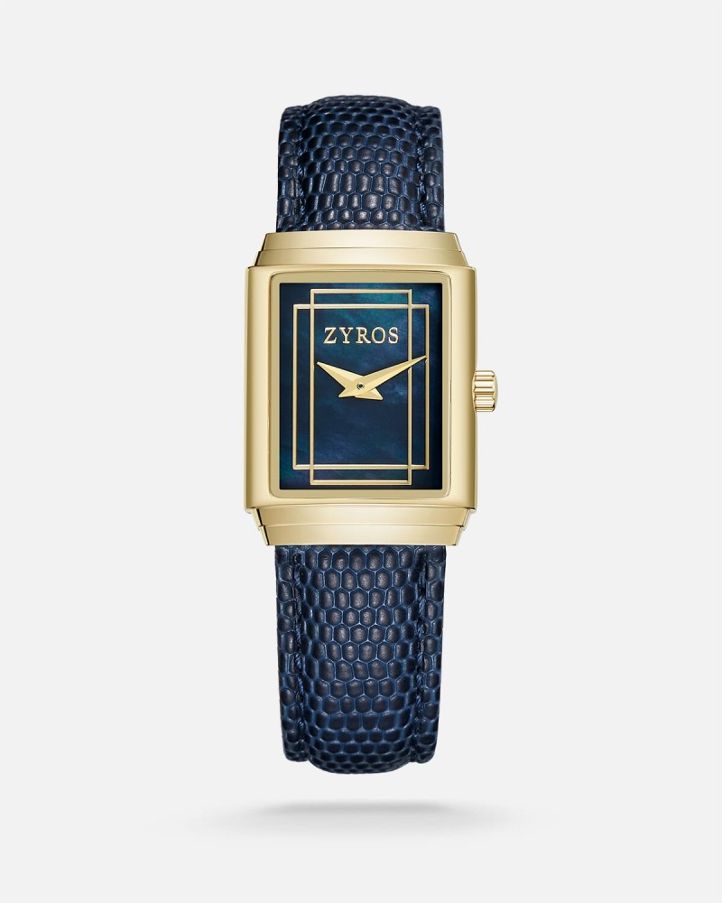 Women's blue leather watch