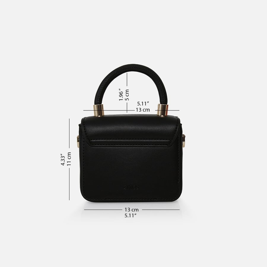 Zyros bag for women in black leather, with a very small mini bag design | HU065L