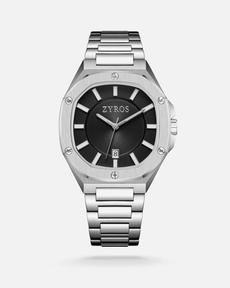 Silver steel men's watch