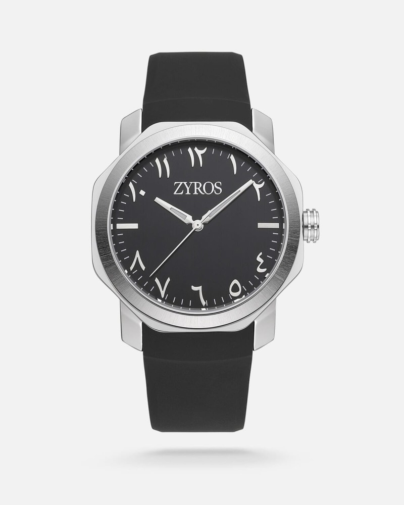 Men's watch with black strap
