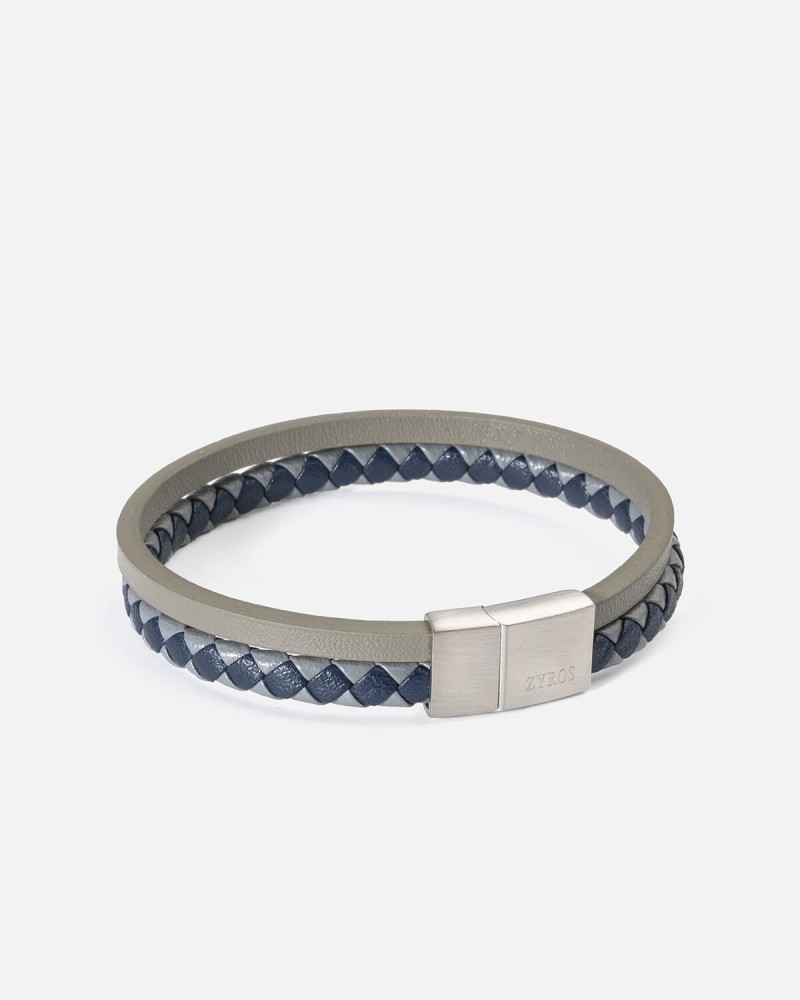 Men's bracelet in gray and blue