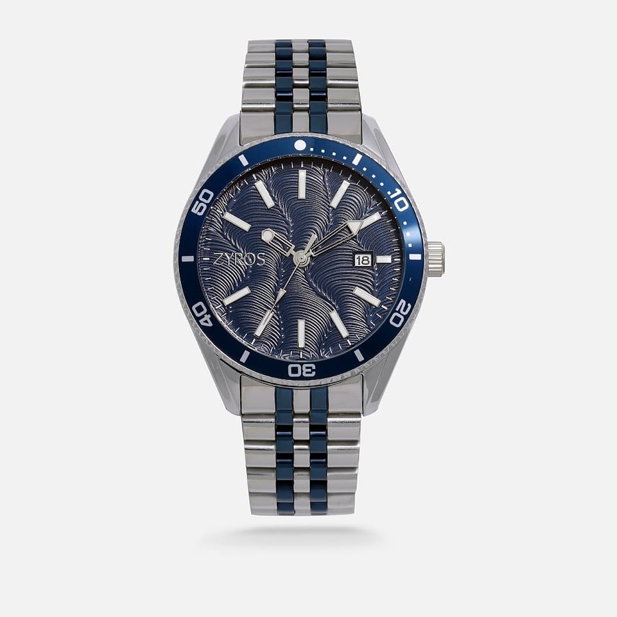 Men's watch with a modern design in silver and blue steel bracelet | ZAS111M110549