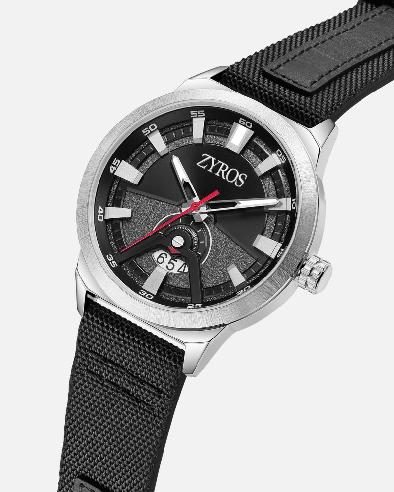 Men's watch with a practical design in black