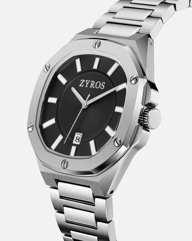 Silver steel men's watch