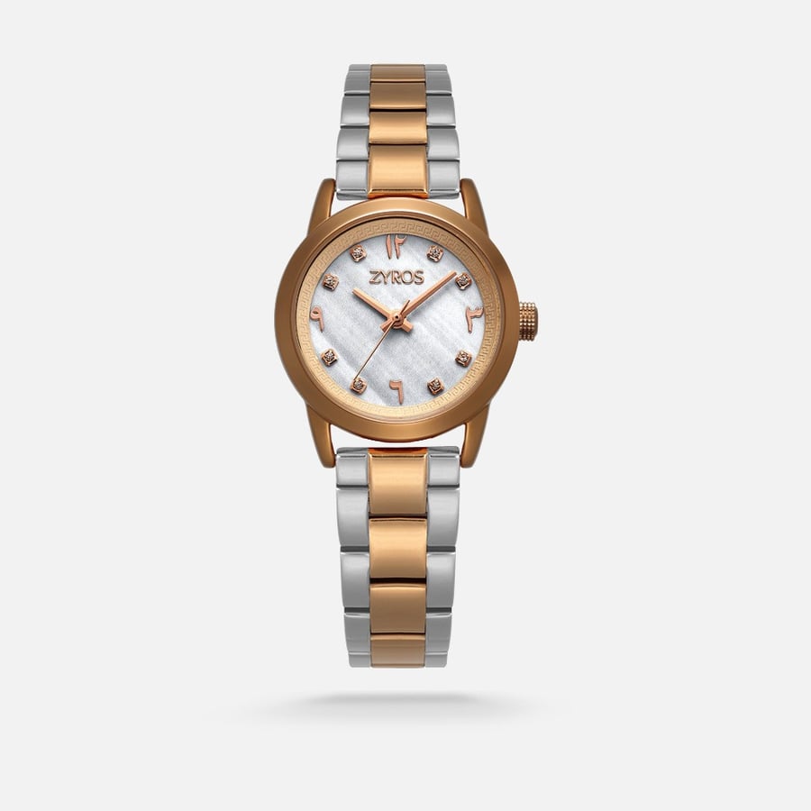 ZAS228L | Women's watch with a traditional practical design for every day in steel in silver and rose gold with a small white dial