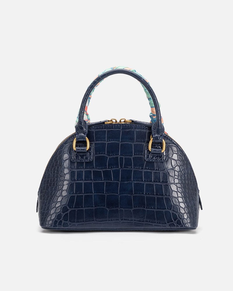 Women's bag with an elegant design in blue