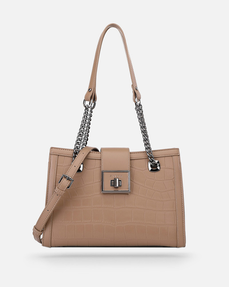 Women's bag with a touch of luxury, medium size - beige from Zyros | ZLH501L
