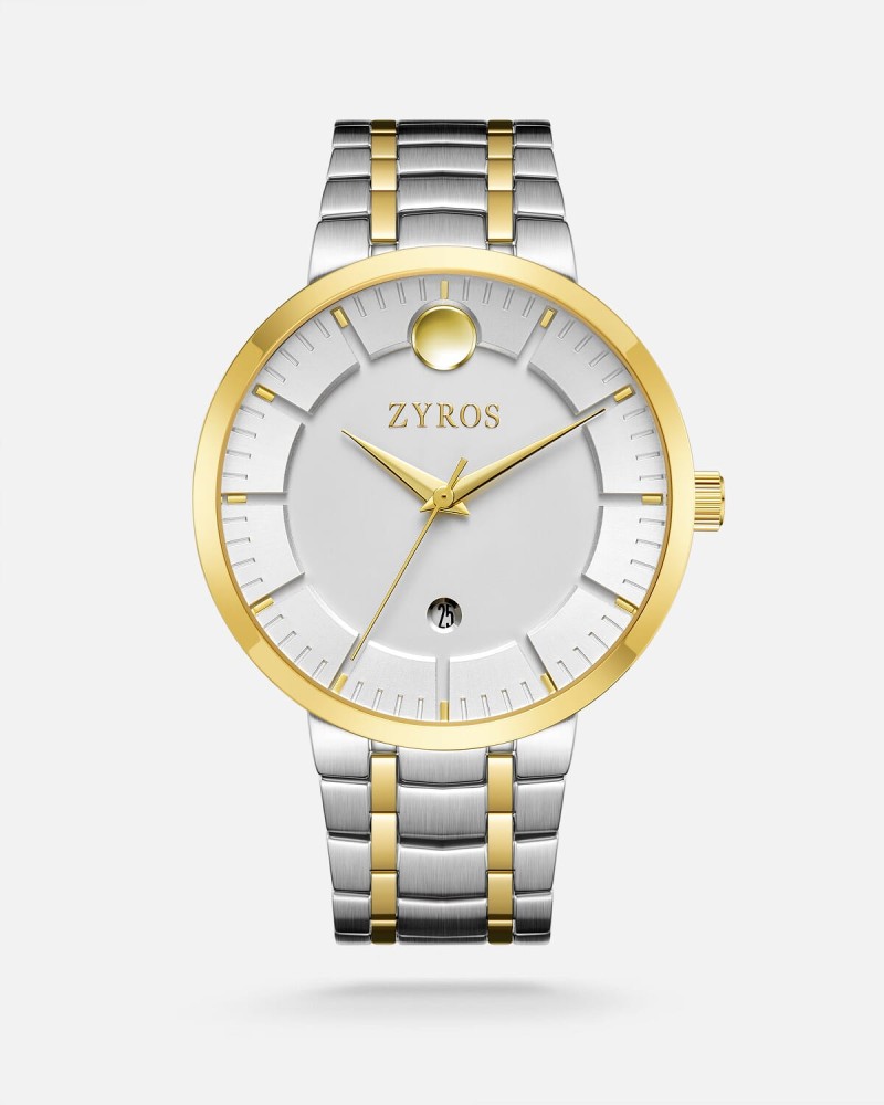 Classic men's watch, silver and gold