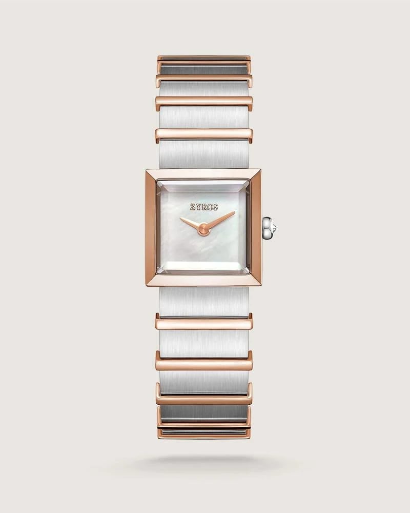 Safoura women’s watch, stainless steel, rose gold and silver color