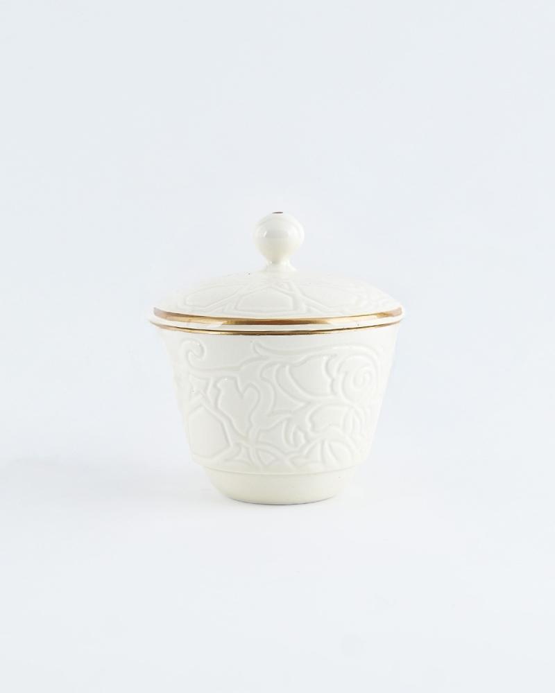 White coffee and tea cup set