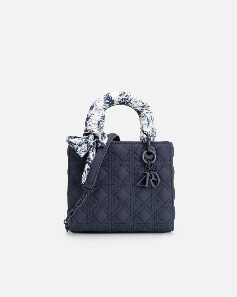 Women's small geometric design bag in blue
