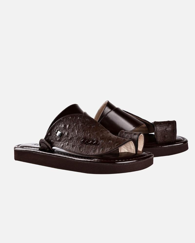 Men's brown genuine leather shoes