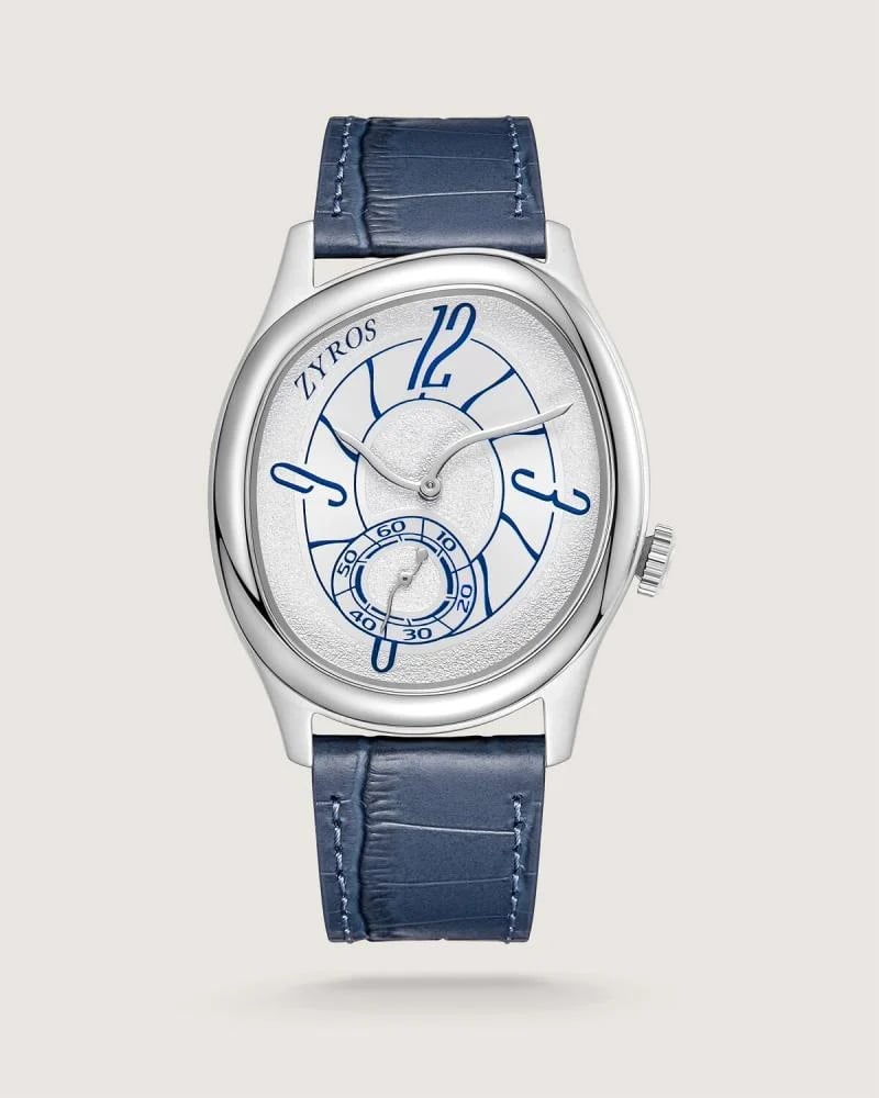 Hazza men’s watch, leather strap, blue color