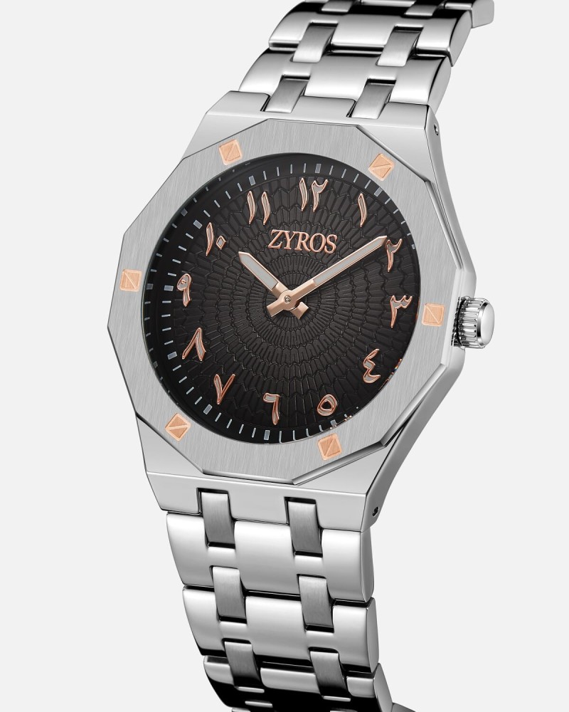 Silver color steel men's watch