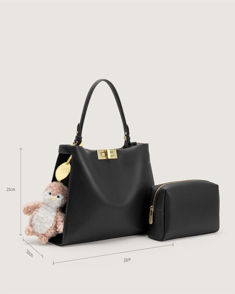Zumurrud Women's Leather Bag in Black