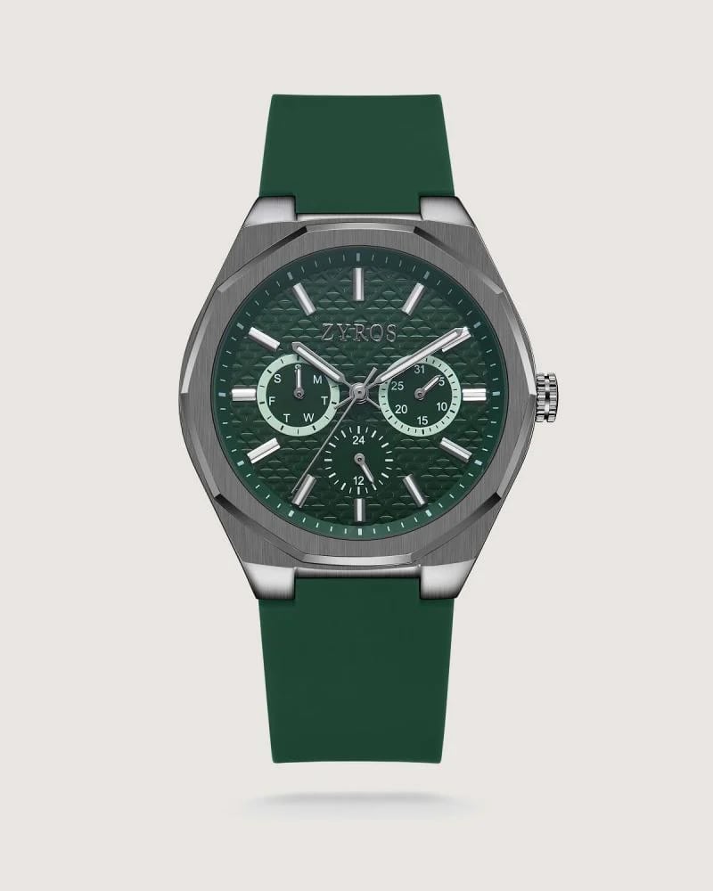 Men's rubber watch in green