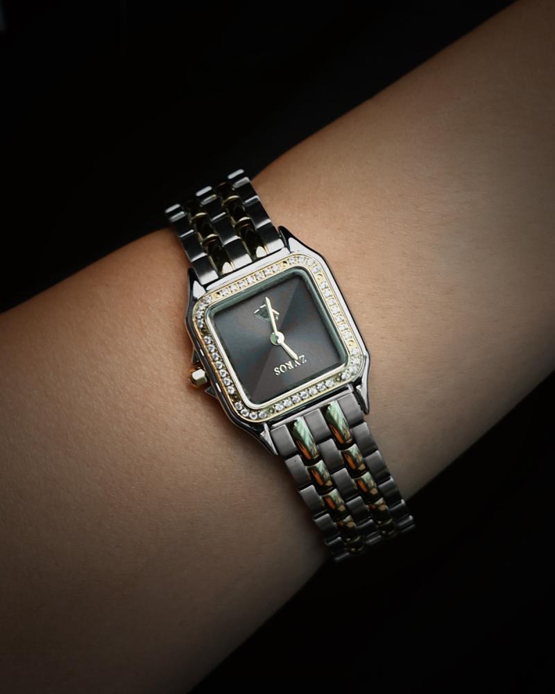 Women's steel watch in silver and gold