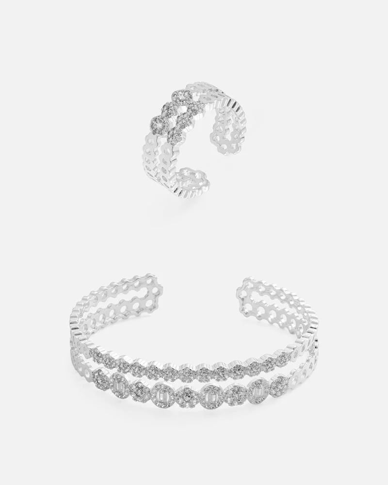 Women's set: bracelet and ring in silver