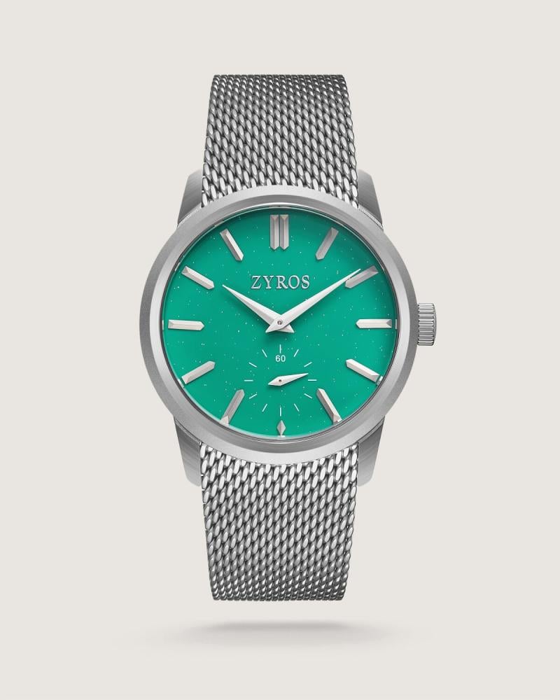 Men's watch with a silver mesh strap