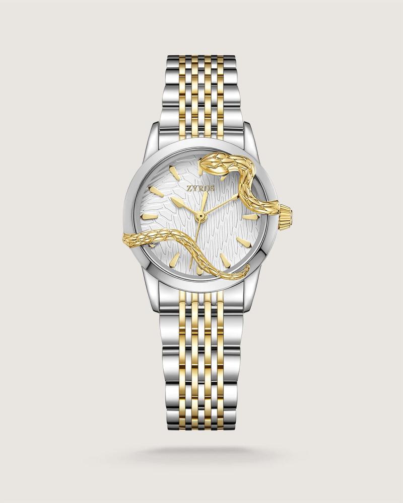 Muzn women’s watch, gold and silver color