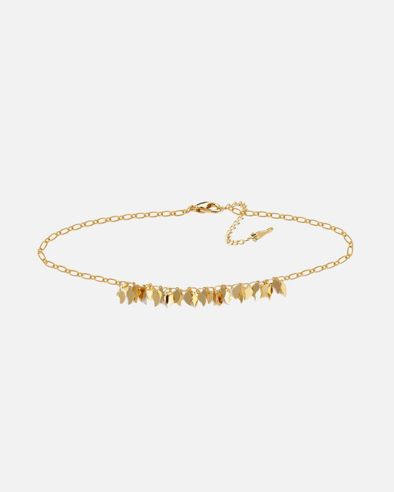 Women's delicate ankle bracelet in gold color