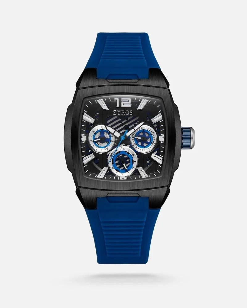 Balance men's watch with a blue rubber strap