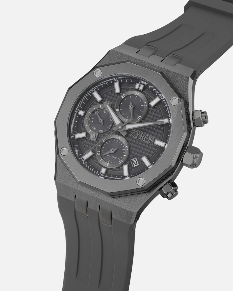 Men's watch with gray strap