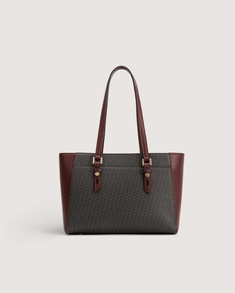 Large women's handbag in a burgundy color