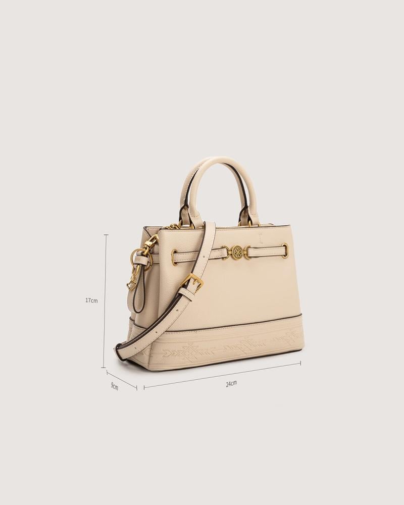 Luxury women's bag in beige, medium size