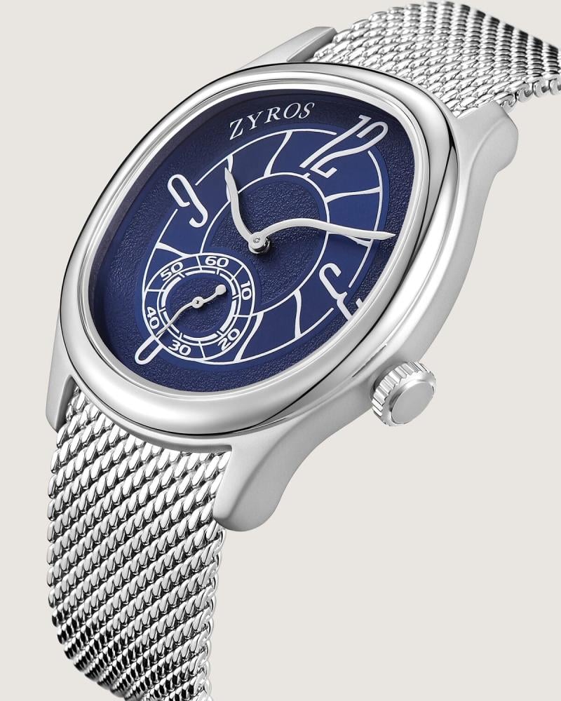 Hazza men’s watch, silver mesh strap
