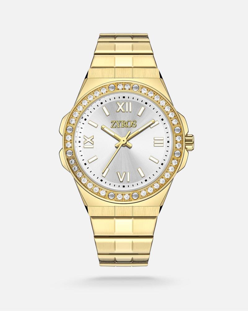 A women's gift set including a watch, jewelry set, and wallet