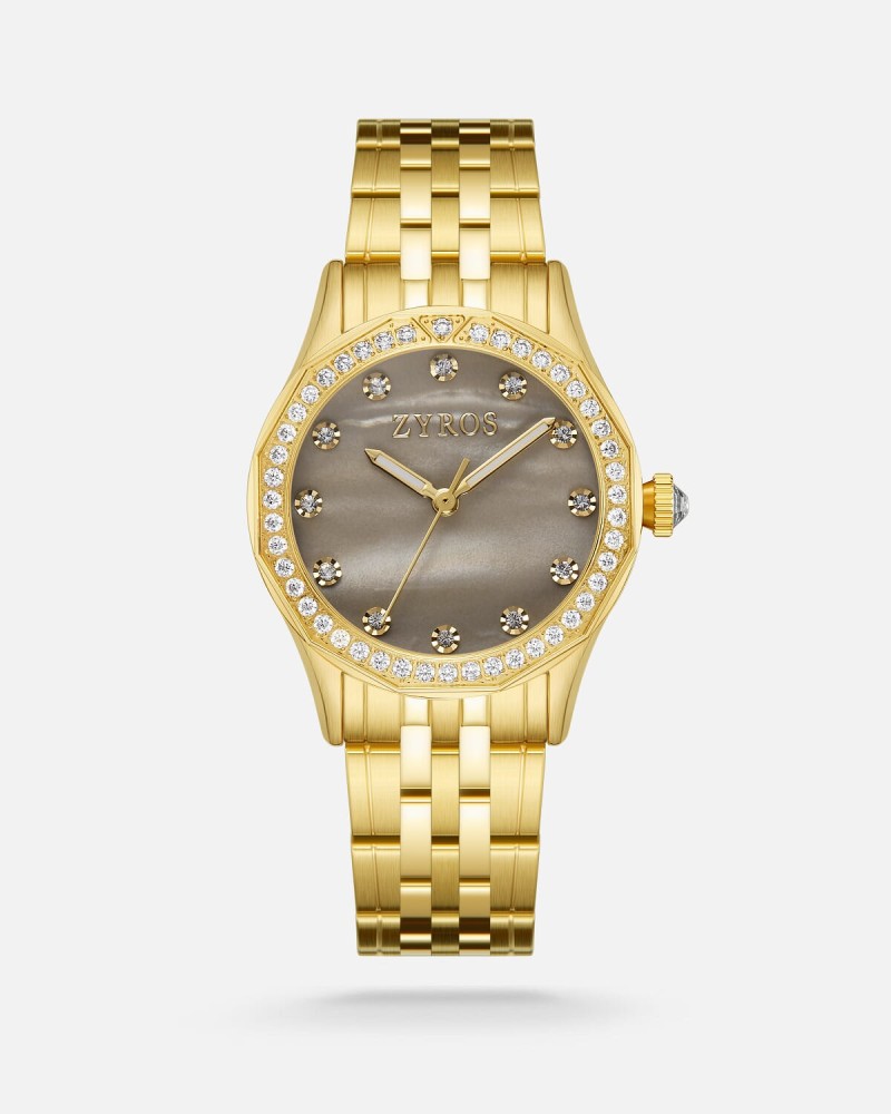 Women's gold steel watch