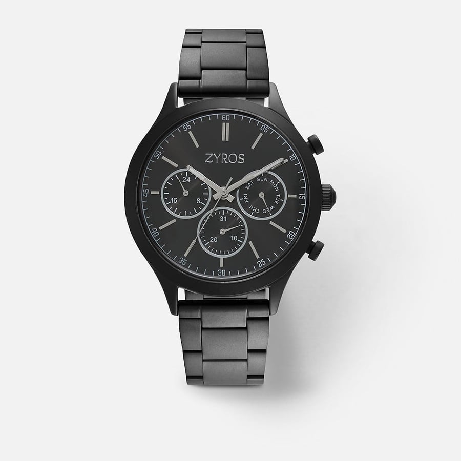 Zyros Men's Black Metal Band Watch | ZAS042M