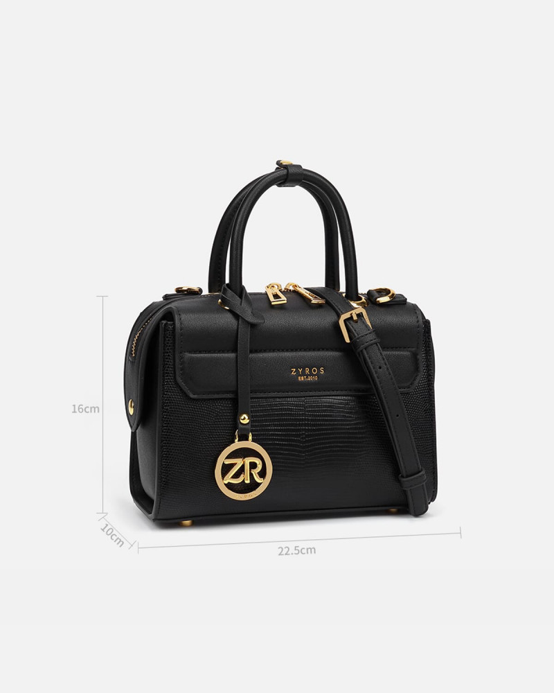 Women's bag made of leather in black color