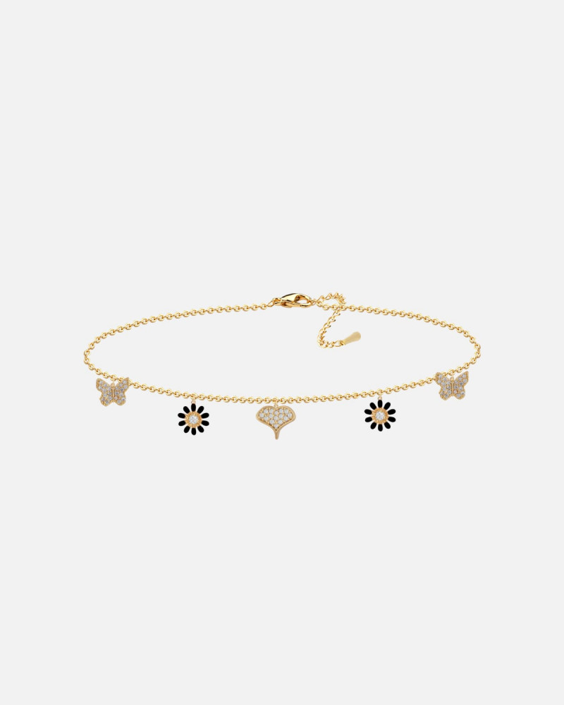 Elegant women's ankle bracelet in gold color