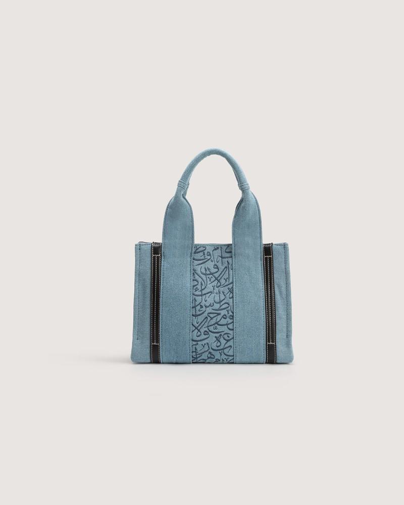 Women's bag, large size, light blue color