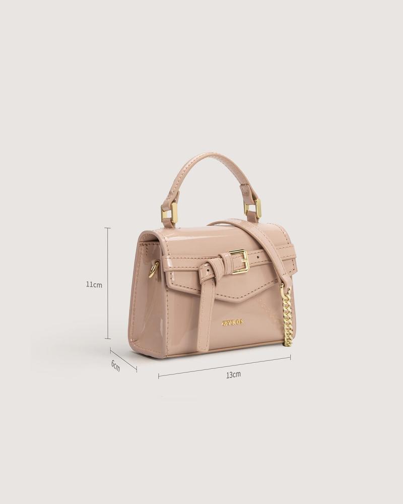 Mini leather children's bag in beige