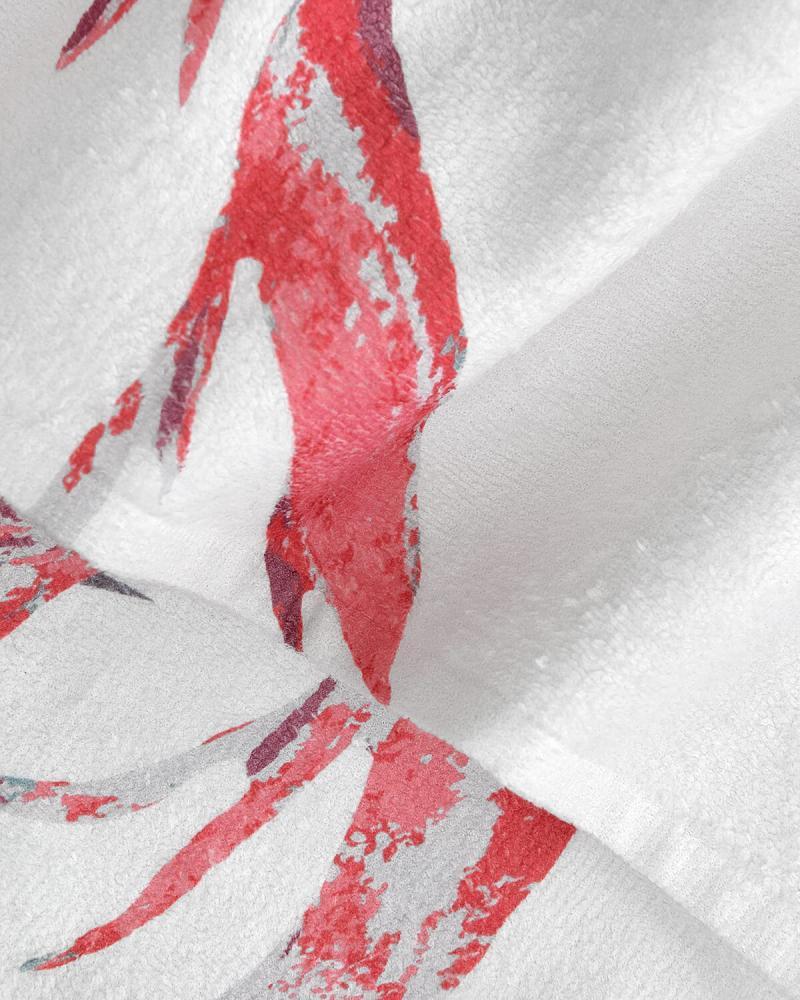 White beach towel with prints